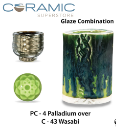 Palladium PC-04 over Wasabi C-43 Pottery Cone 5 Glaze Combination
